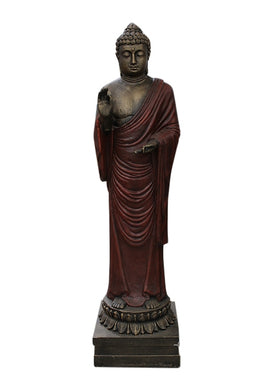 Statue Buddha Standing Burgandy Gold 47x46x185cm