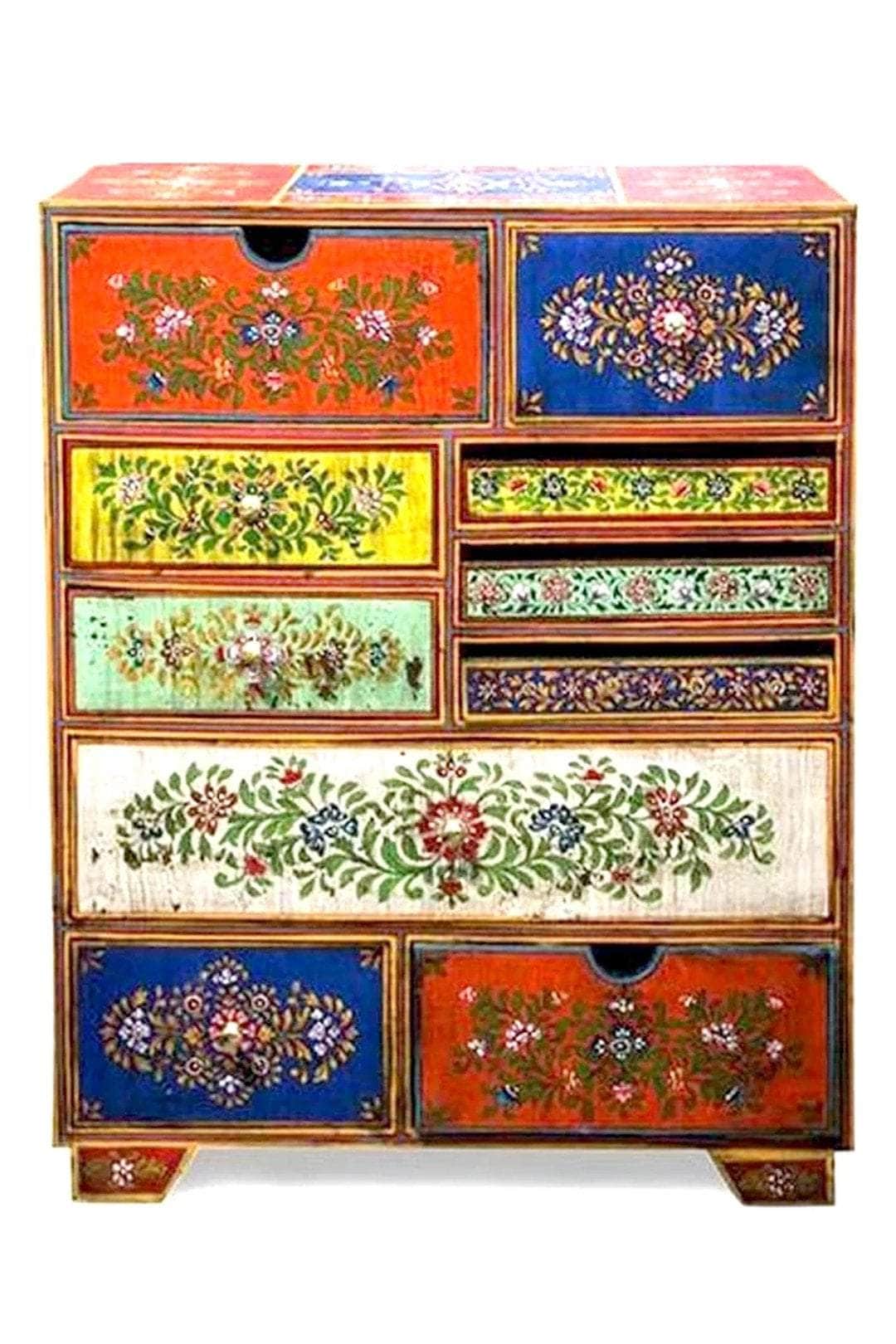 10 Drawer Floral Cabinet
