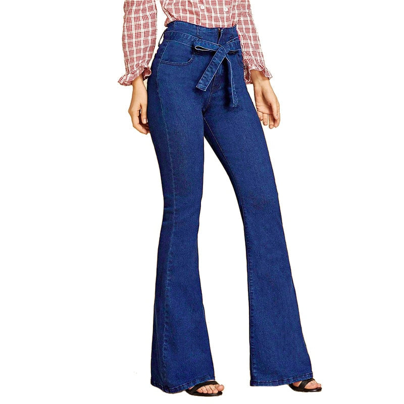 Vintage Blue Flare Slim Denim Jeans – Ishka
