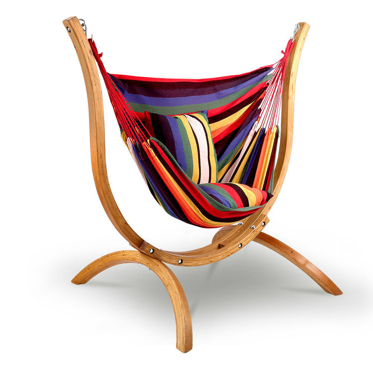 Freestanding Wooden Hanging Chair Combo