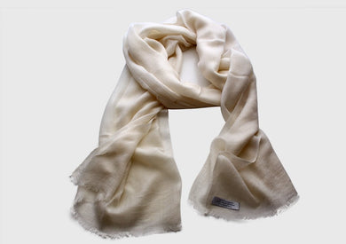 Genuine Exclusive Hand loomed Hand made 100% Nepalese Pashmina Shawl High Quality Light Cream Scarf Cashmere Muffler Light weight Unisex
