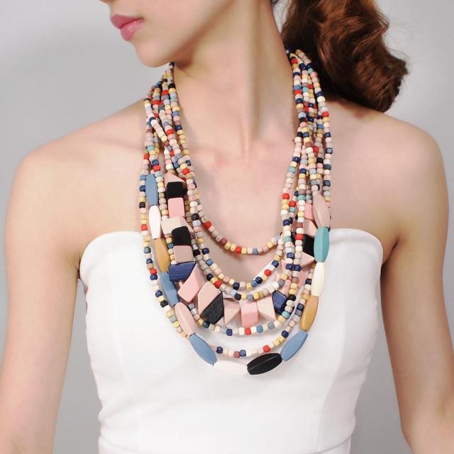 Large Tulsi Wood Beads Necklace – Primitive Tribal Craft