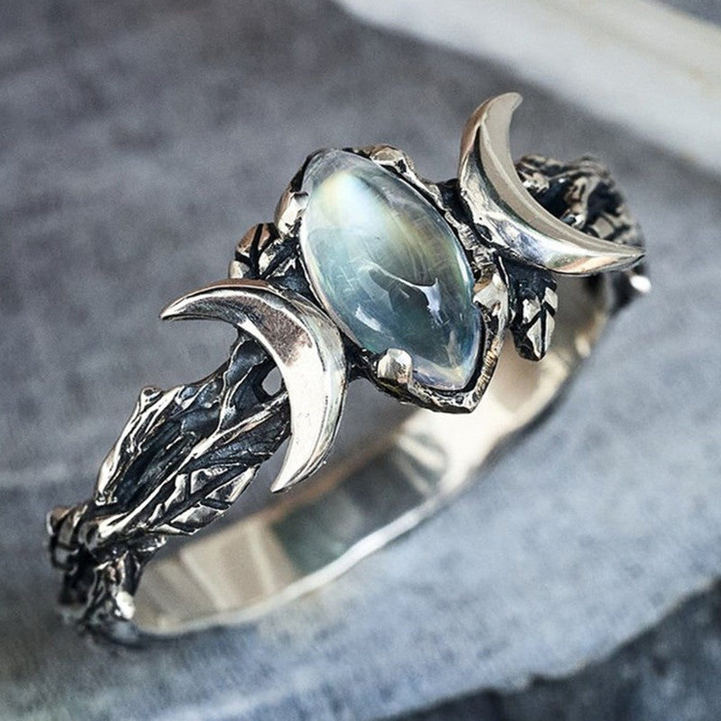 Vintage Inspired Bohemian Triple Moon Phase Ring – Ishka